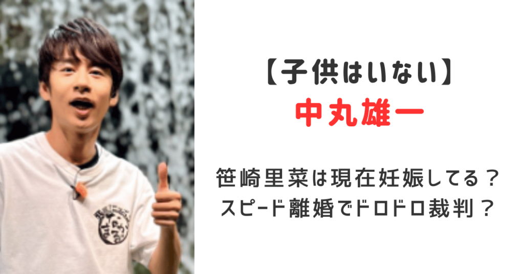 中丸雄一子供はいない！笹崎里菜は現在妊娠してる？スピード離婚でドロドロ裁判になる？